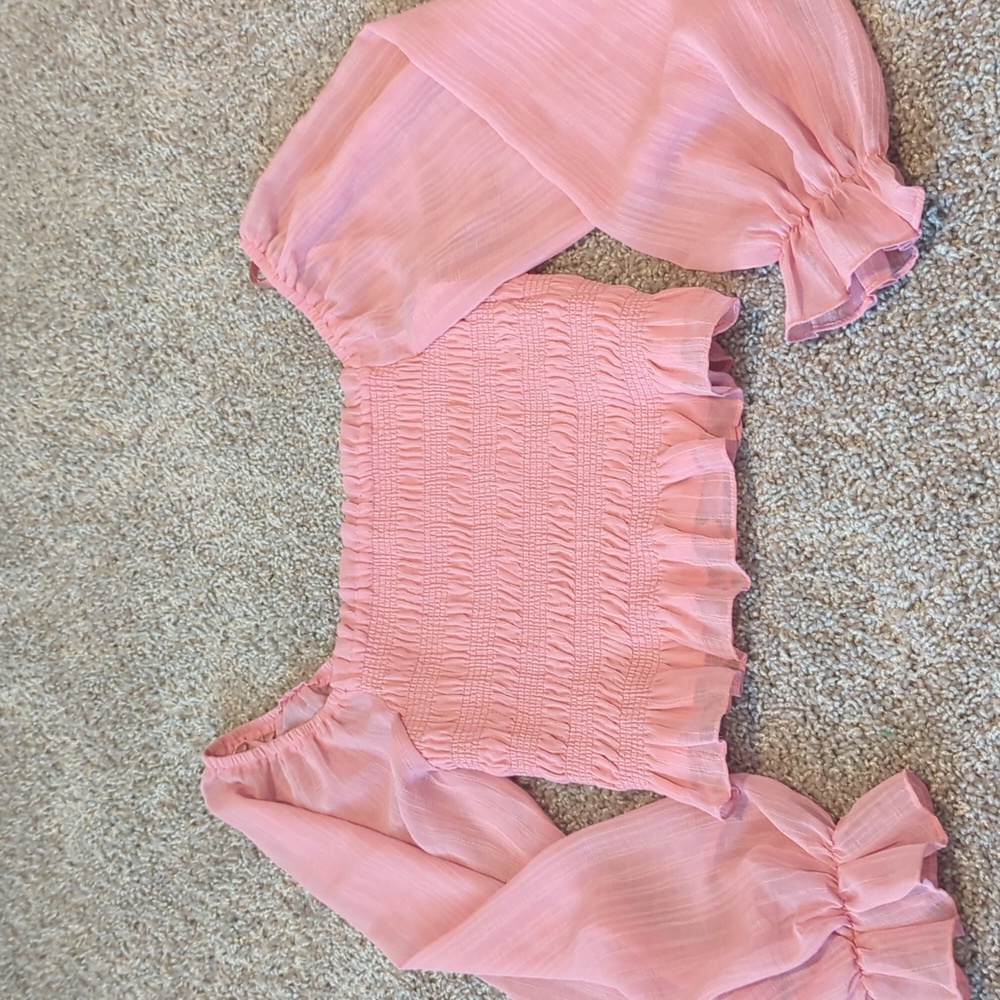 Crop Top with Flowy Sleeves